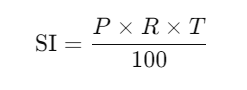 Formula for Simple Interest (SI):