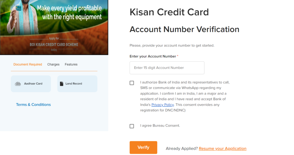 Kisan Credit Card Application